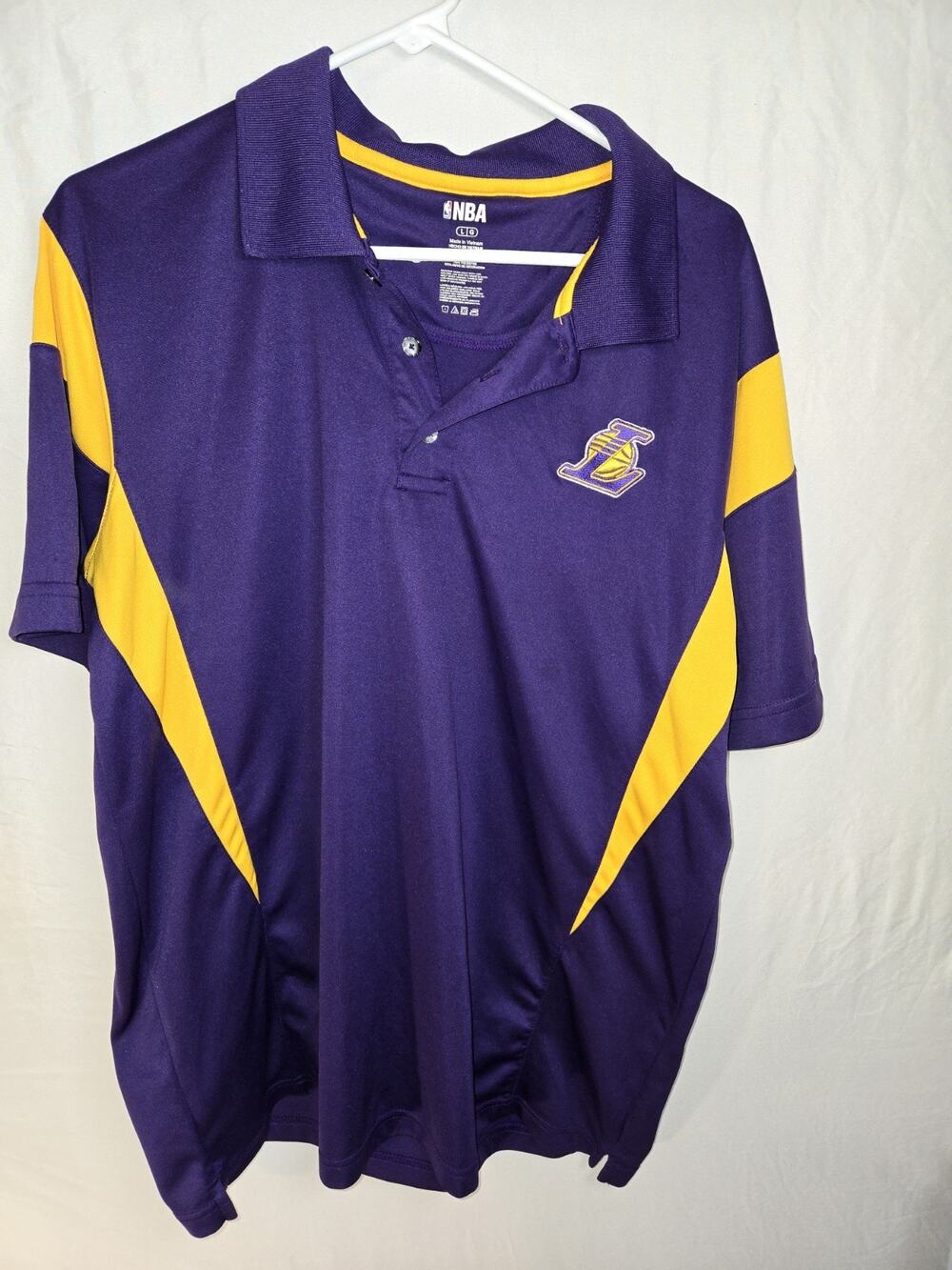 LA Lakers US Mens Size L Purple And Gold Polo Shirt w Logo